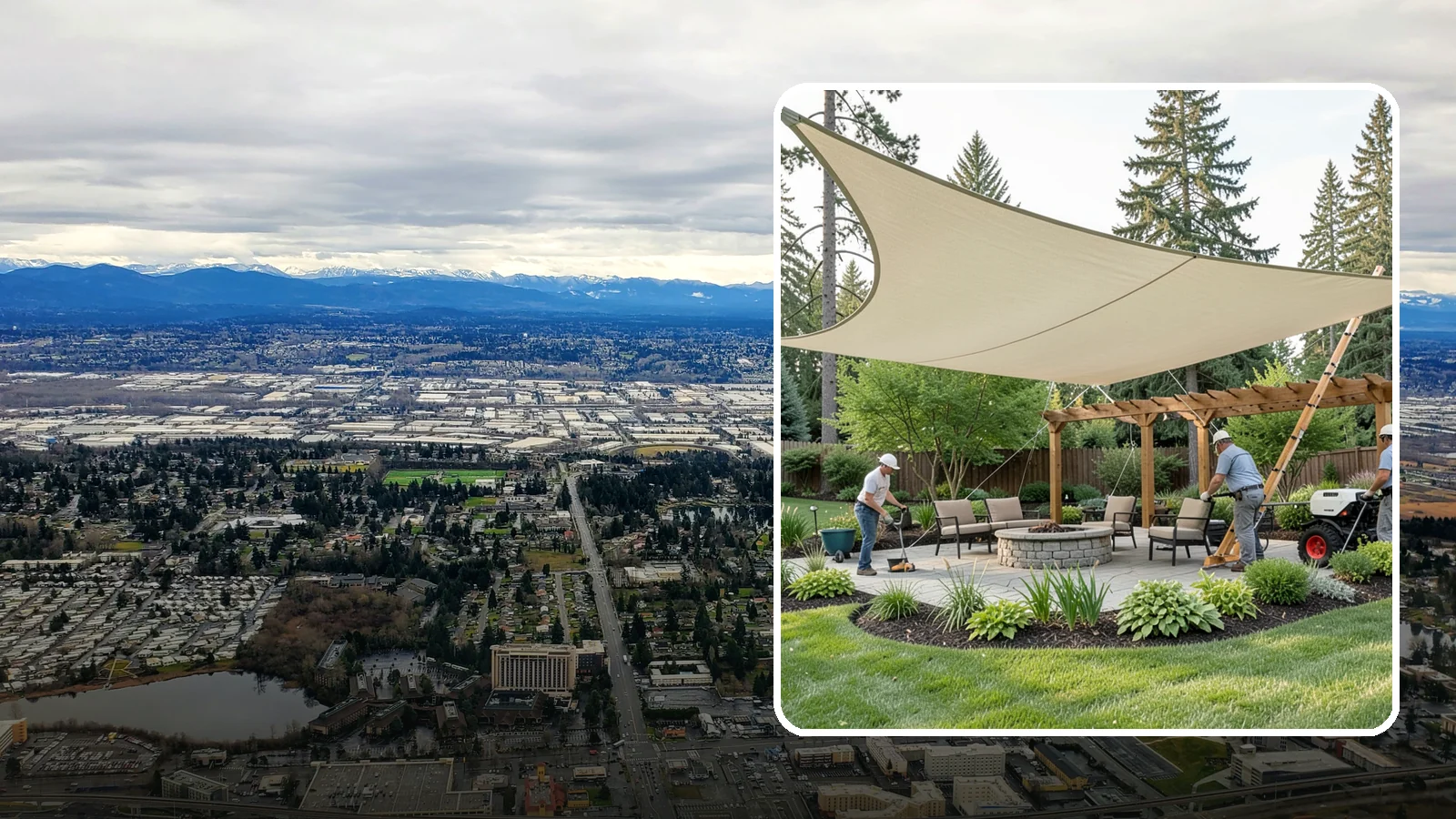 Shade Structure Installation in SeaTac, King County, WA - Shade sails, canopies, and structures that bring comfortable, stylish shade to any outdoor space.