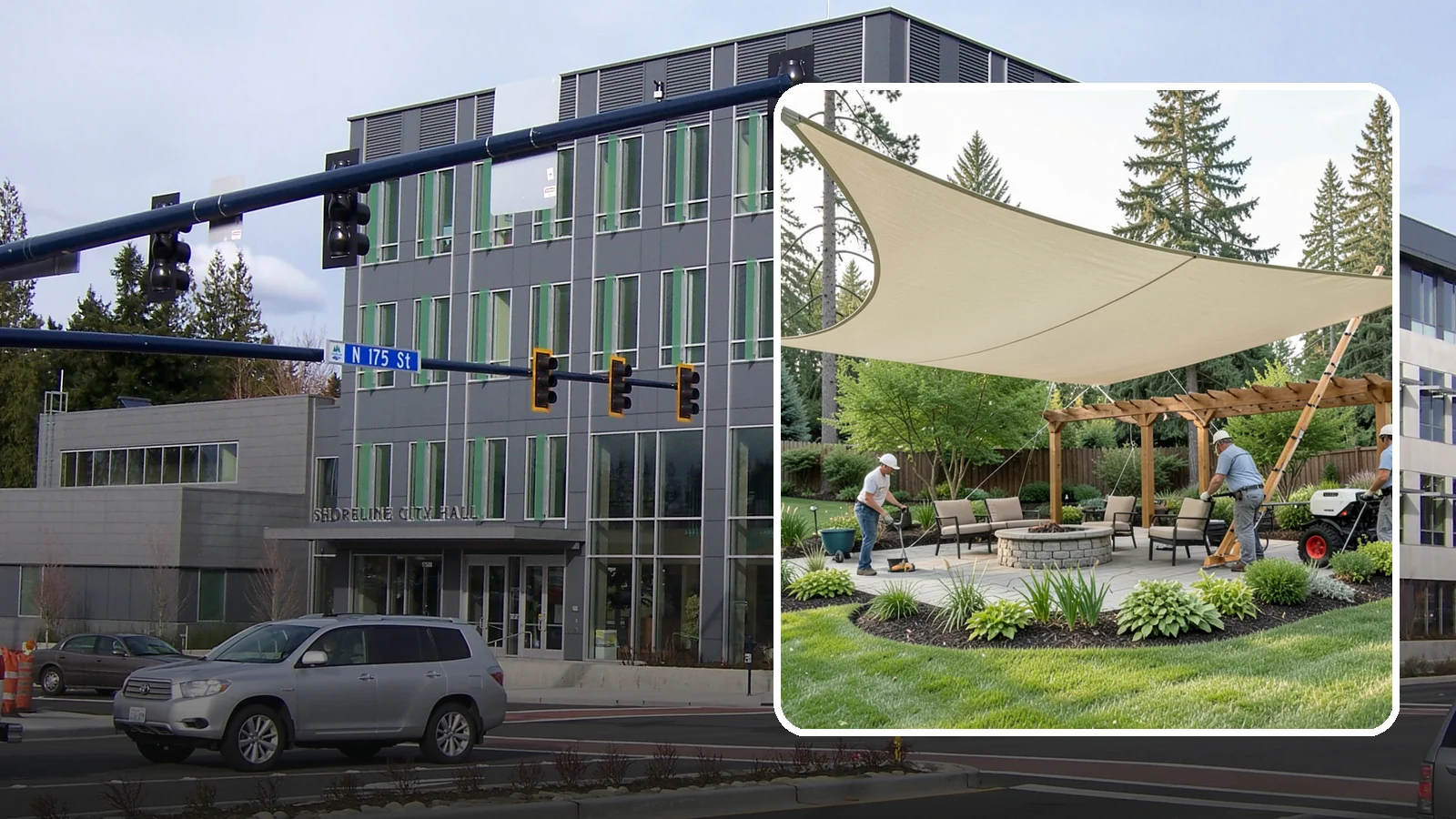 Shade Structure Installation in Shoreline, King County, WA - Shade sails, canopies, and structures that bring comfortable, stylish shade to any outdoor space.