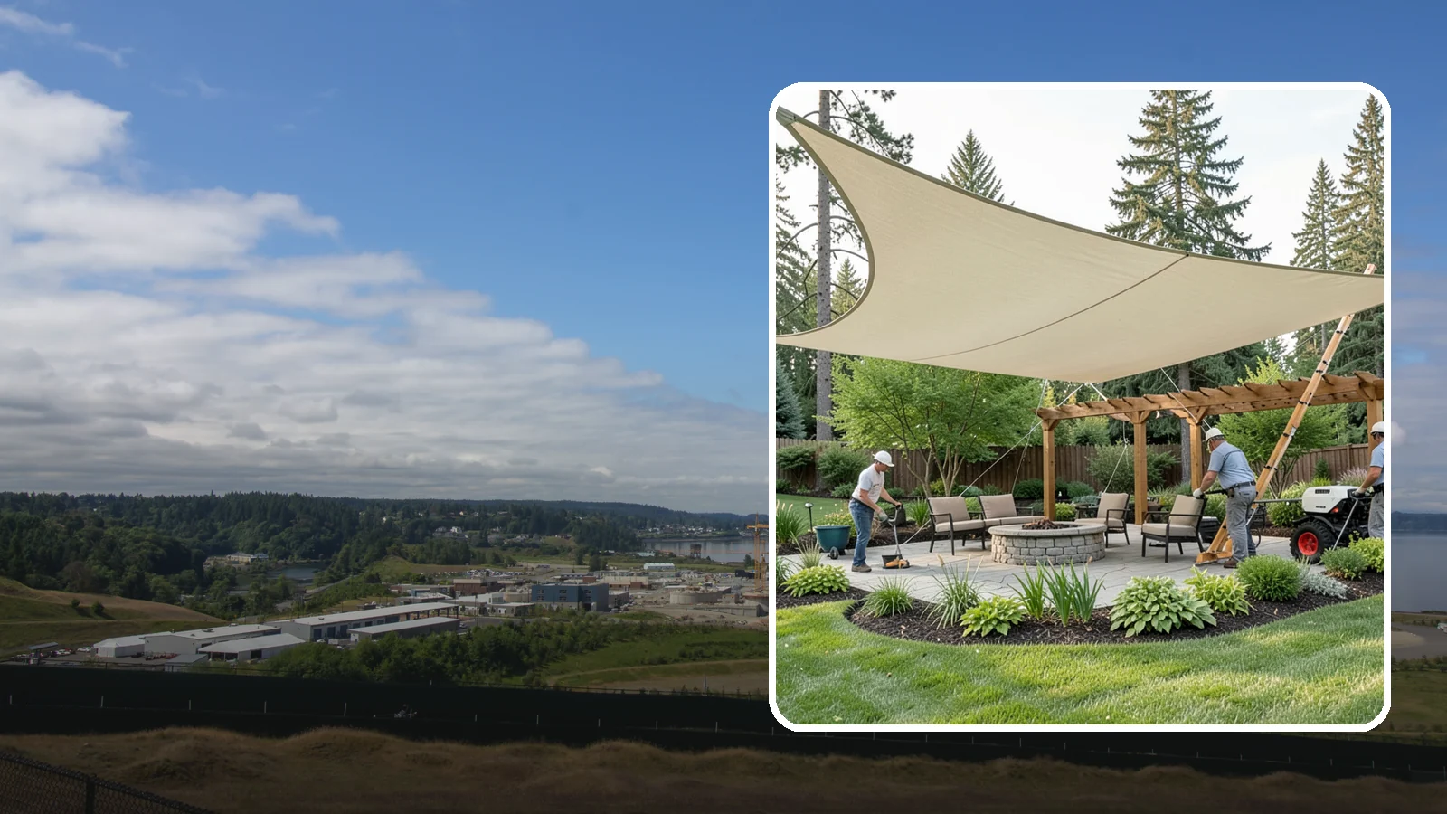Shade Structure Installation in University Place, Pierce County, WA - Shade sails, canopies, and structures that bring comfortable, stylish shade to any outdoor space.