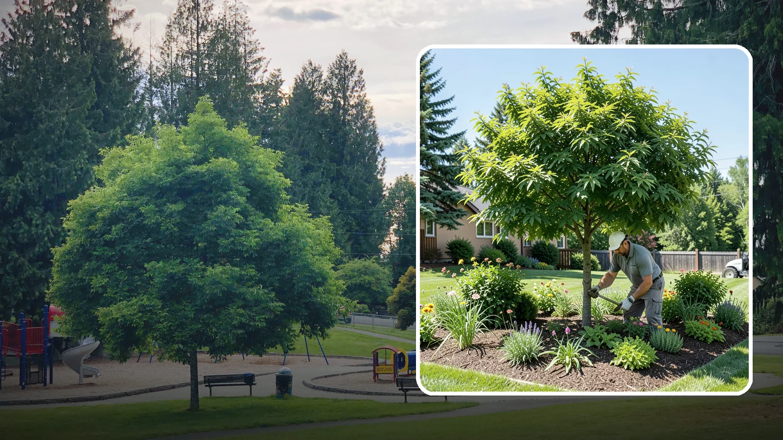 Shade Tree Planting in Bonney Lake, Pierce County, WA - We plant large-canopy shade trees that cool your yard and elevate Northwest landscapes.