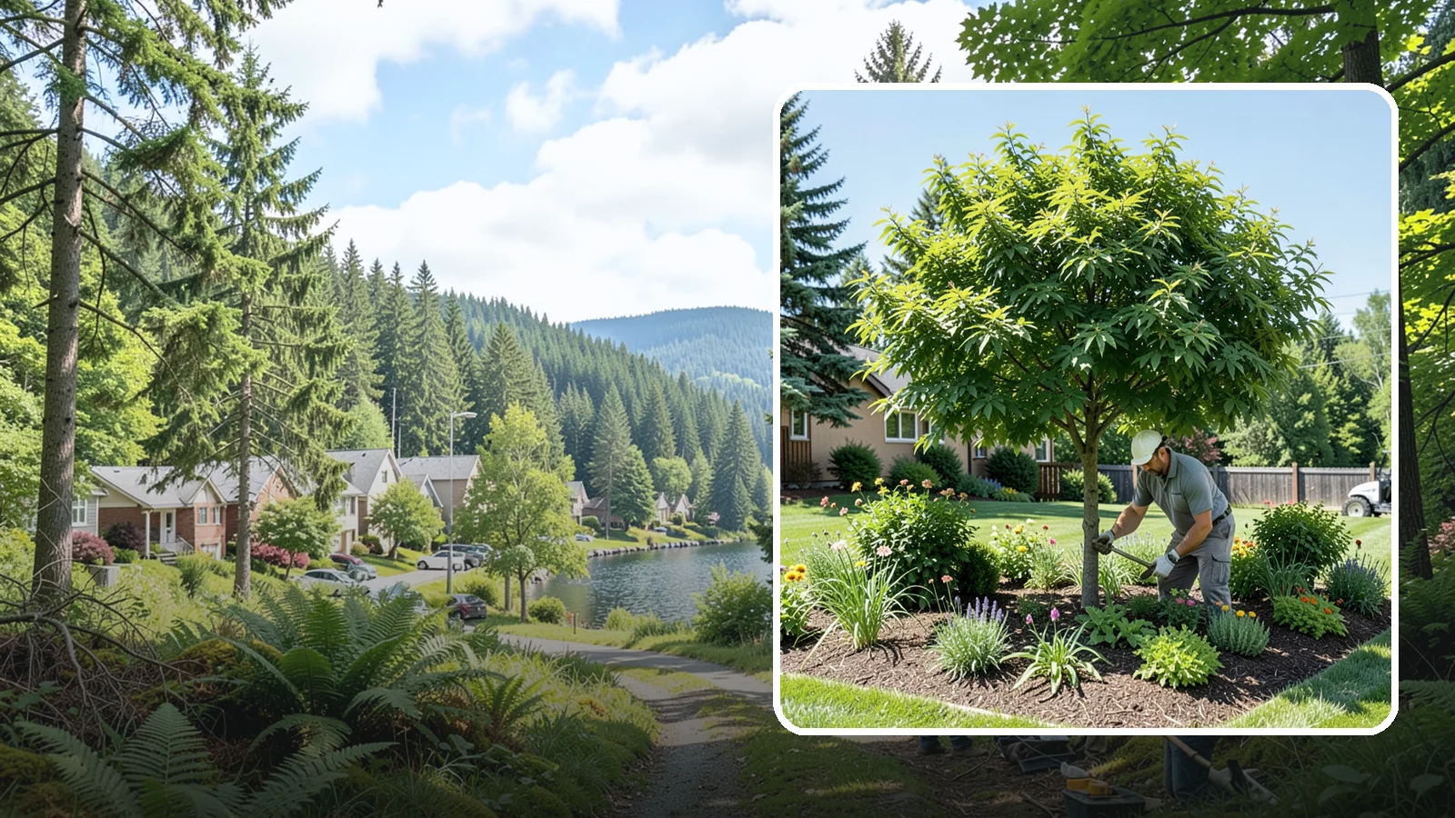 Shade Tree Planting in Lake Forest Park, King County, WA - We plant large-canopy shade trees that cool your yard and elevate Northwest landscapes.