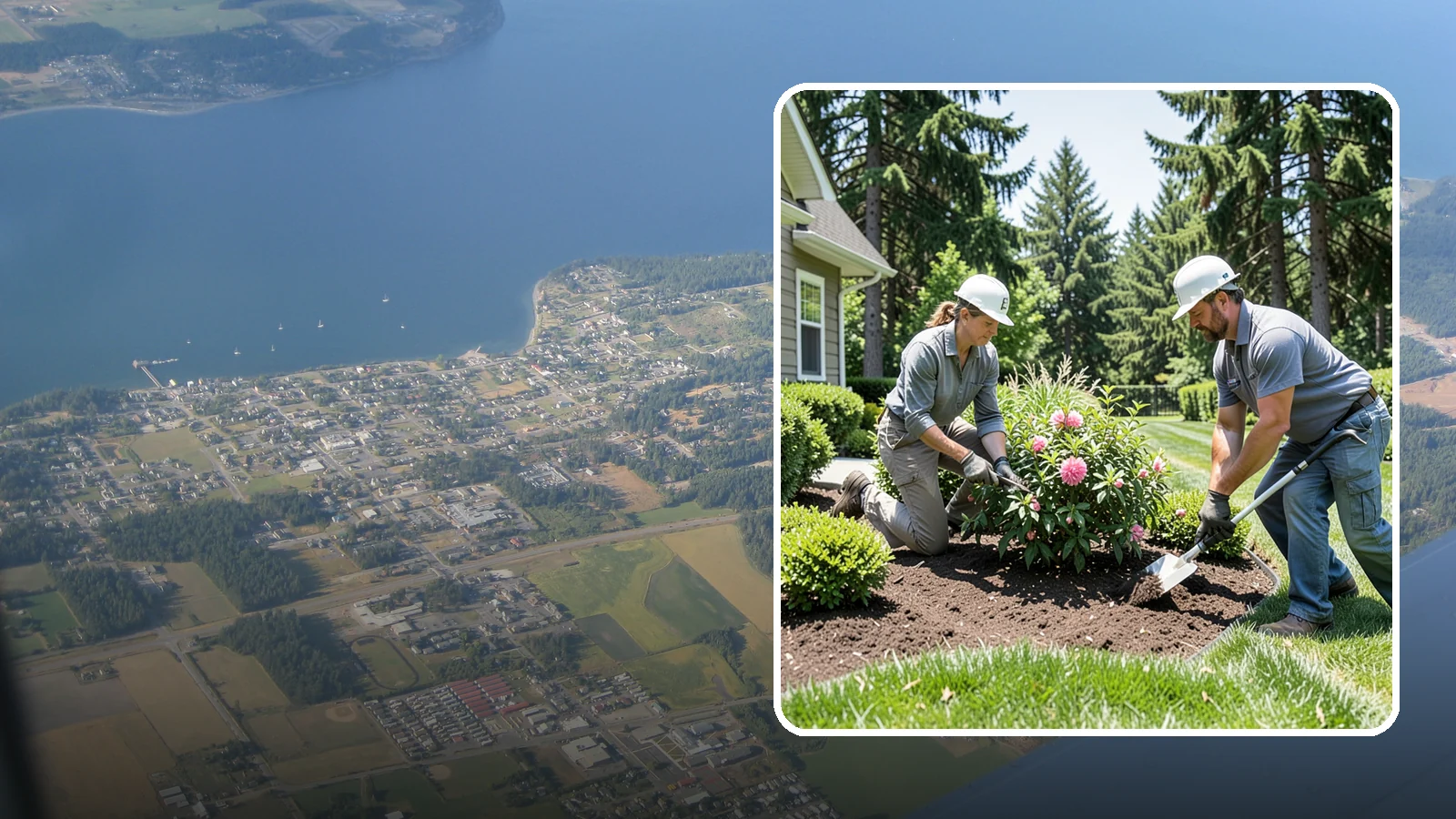Shrub Planting in Coupeville, Island County, WA - Foundation and accent shrubs planted to add structure, privacy, and year-round greenery.