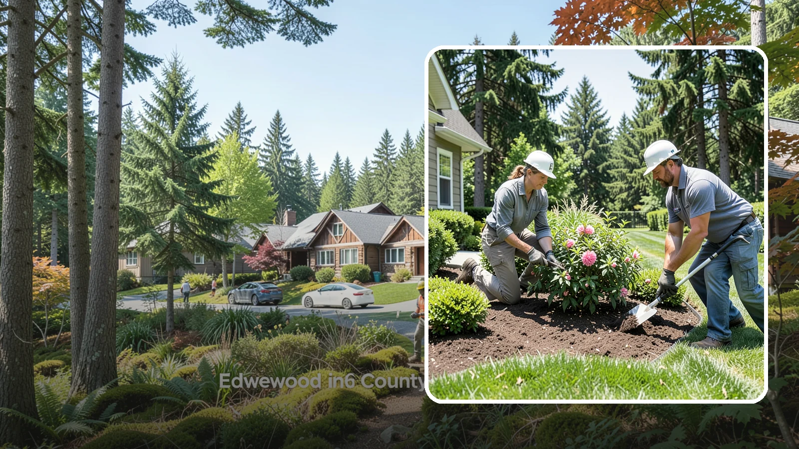 Shrub Planting in Edgewood, Pierce County, WA - Foundation and accent shrubs planted to add structure, privacy, and year-round greenery.