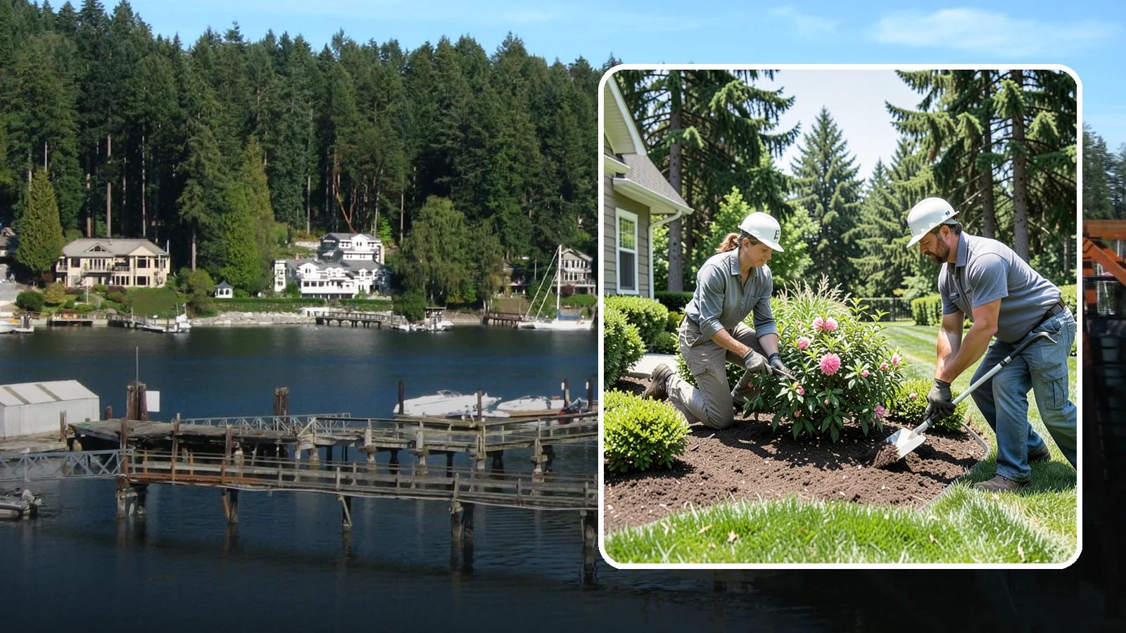 Shrub Planting in Gig Harbor, Pierce County, WA - Foundation and accent shrubs planted to add structure, privacy, and year-round greenery.