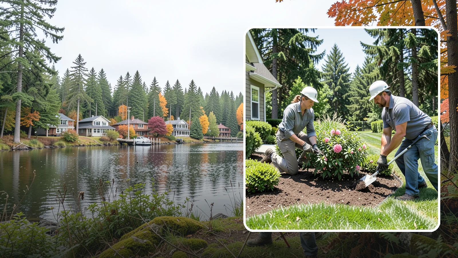 Shrub Planting in La Conner, Skagit County, WA - Foundation and accent shrubs planted to add structure, privacy, and year-round greenery.