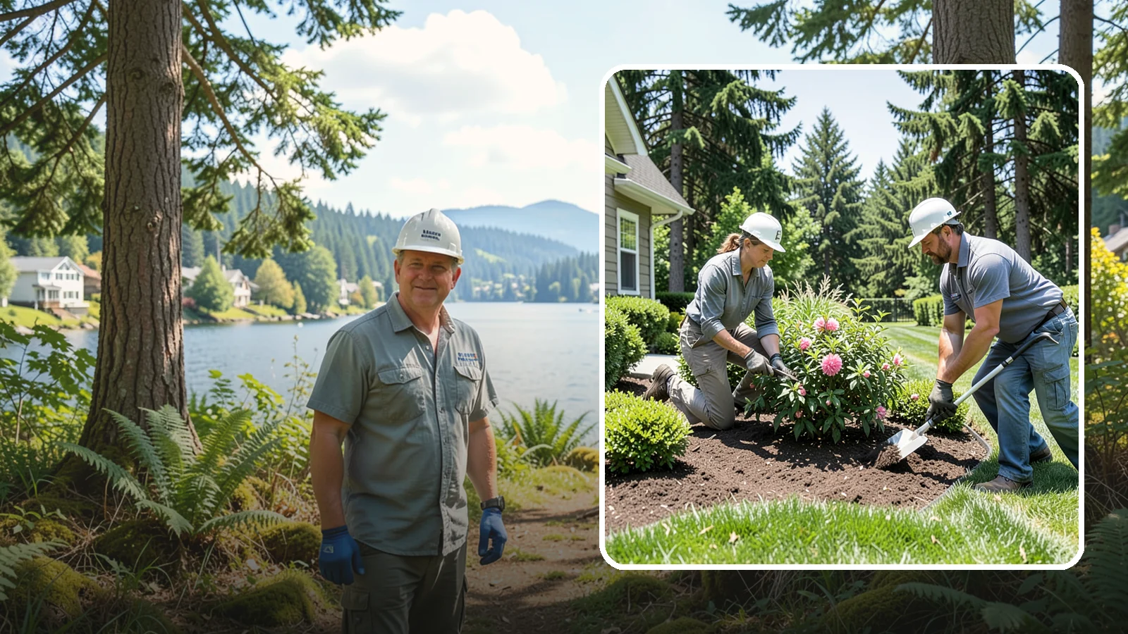 Shrub Planting in Milton, King County, WA - Foundation and accent shrubs planted to add structure, privacy, and year-round greenery.