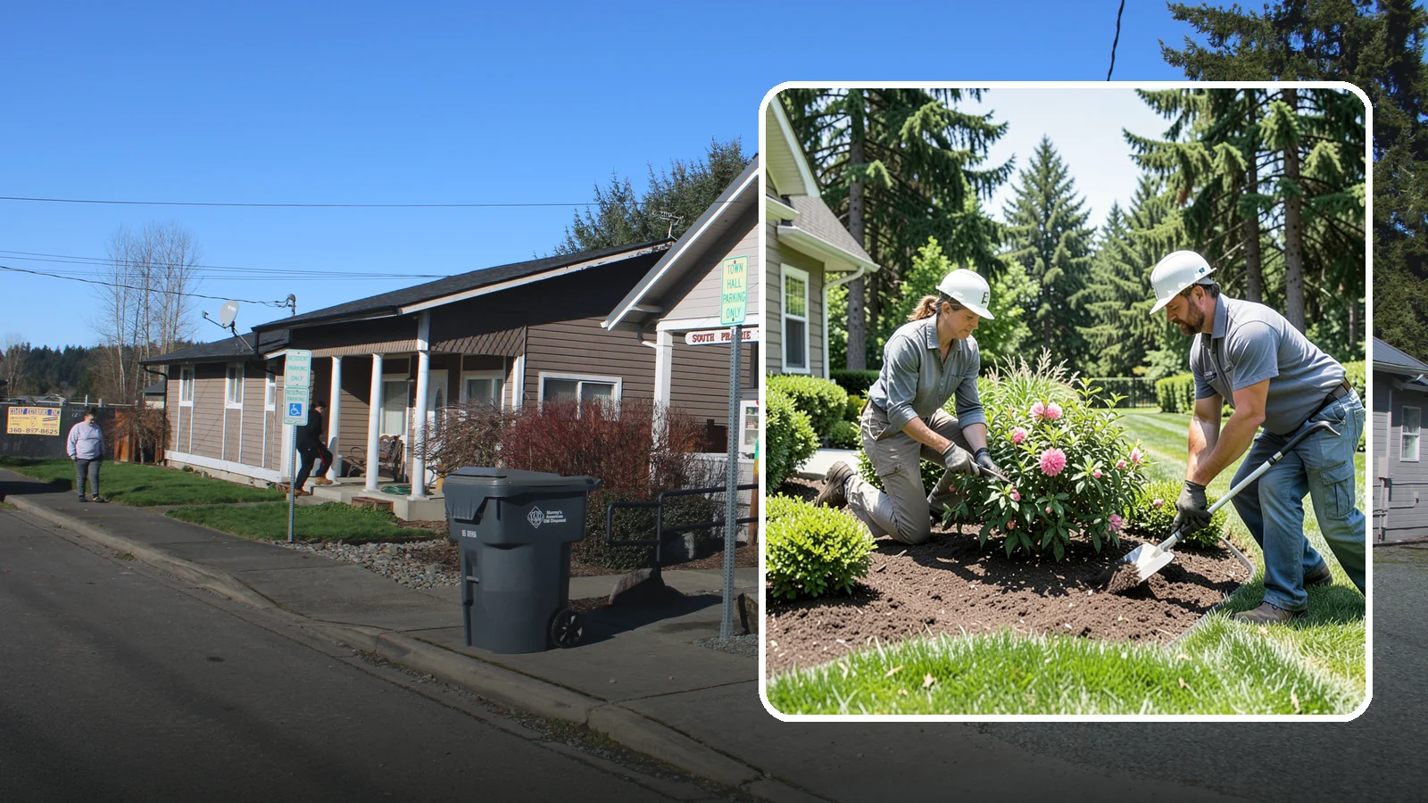 Shrub Planting in South Prairie, Pierce County, WA - Foundation and accent shrubs planted to add structure, privacy, and year-round greenery.