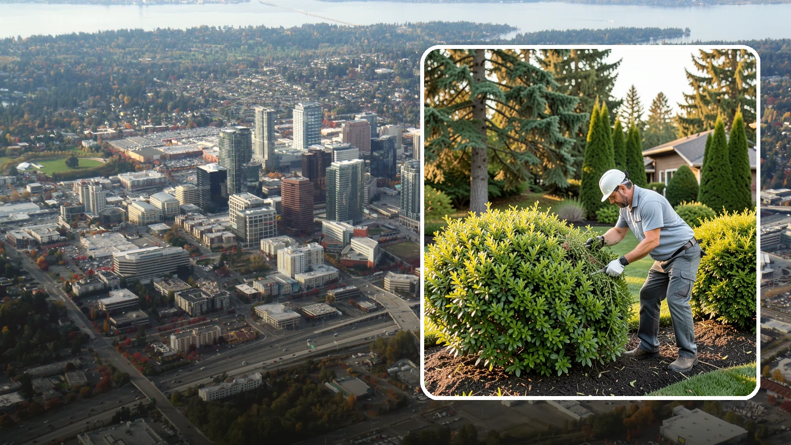 Shrub Rejuvenation Pruning in Bellevue, King County, WA - Hard rejuvenation pruning that brings overgrown, leggy shrubs back to dense, healthy growth.