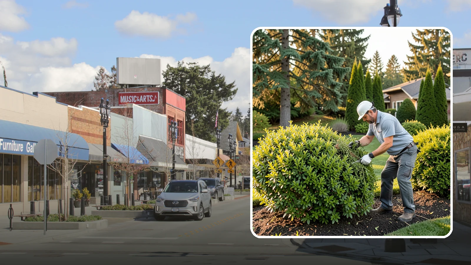Shrub Rejuvenation Pruning in Bothell, King County, WA - Hard rejuvenation pruning that brings overgrown, leggy shrubs back to dense, healthy growth.