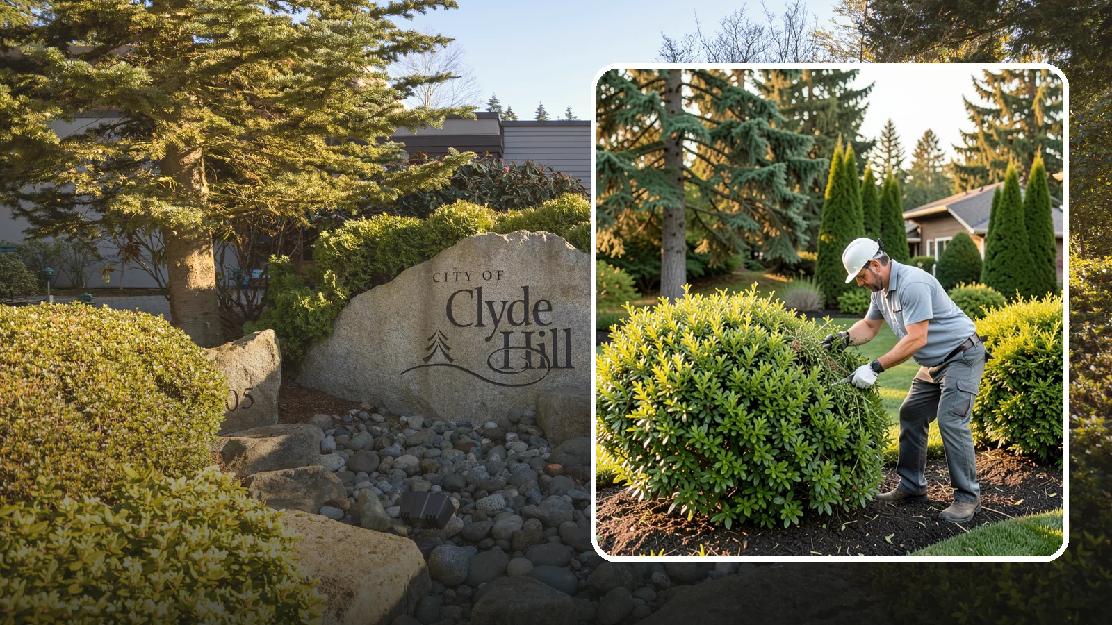 Shrub Rejuvenation Pruning in Clyde Hill, King County, WA - Hard rejuvenation pruning that brings overgrown, leggy shrubs back to dense, healthy growth.
