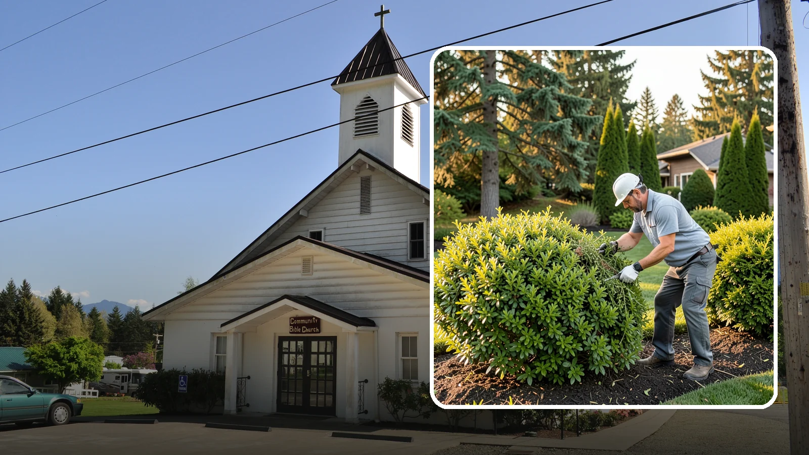 Shrub Rejuvenation Pruning in Concrete, Skagit County, WA - Hard rejuvenation pruning that brings overgrown, leggy shrubs back to dense, healthy growth.