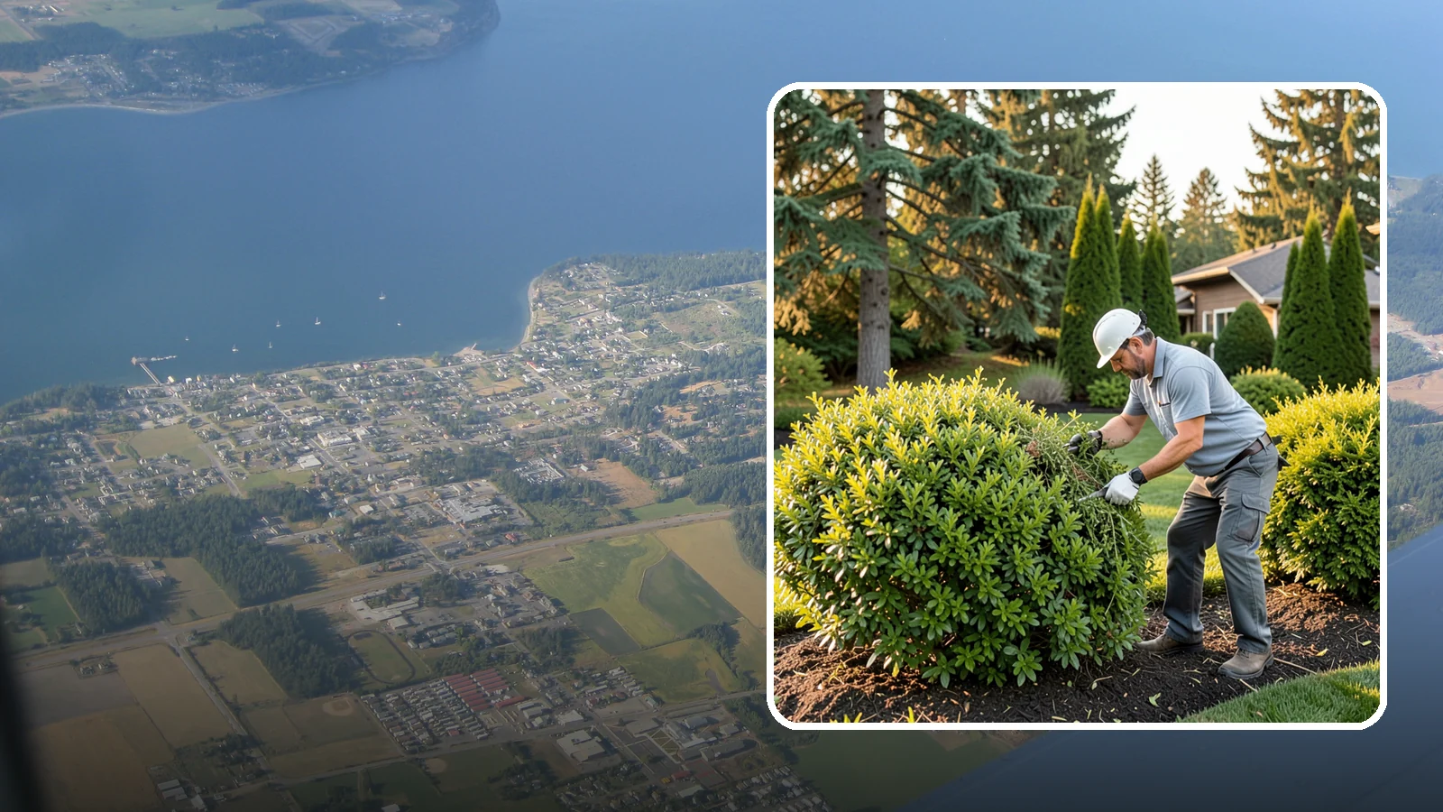 Shrub Rejuvenation Pruning in Coupeville, Island County, WA - Hard rejuvenation pruning that brings overgrown, leggy shrubs back to dense, healthy growth.