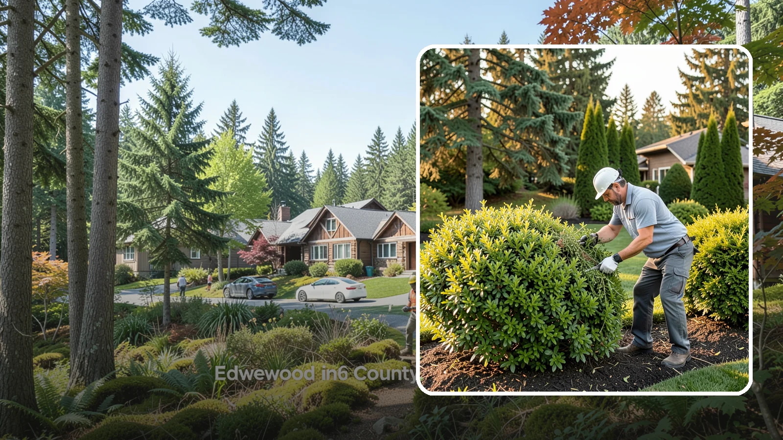 Shrub Rejuvenation Pruning in Edgewood, Pierce County, WA - Hard rejuvenation pruning that brings overgrown, leggy shrubs back to dense, healthy growth.
