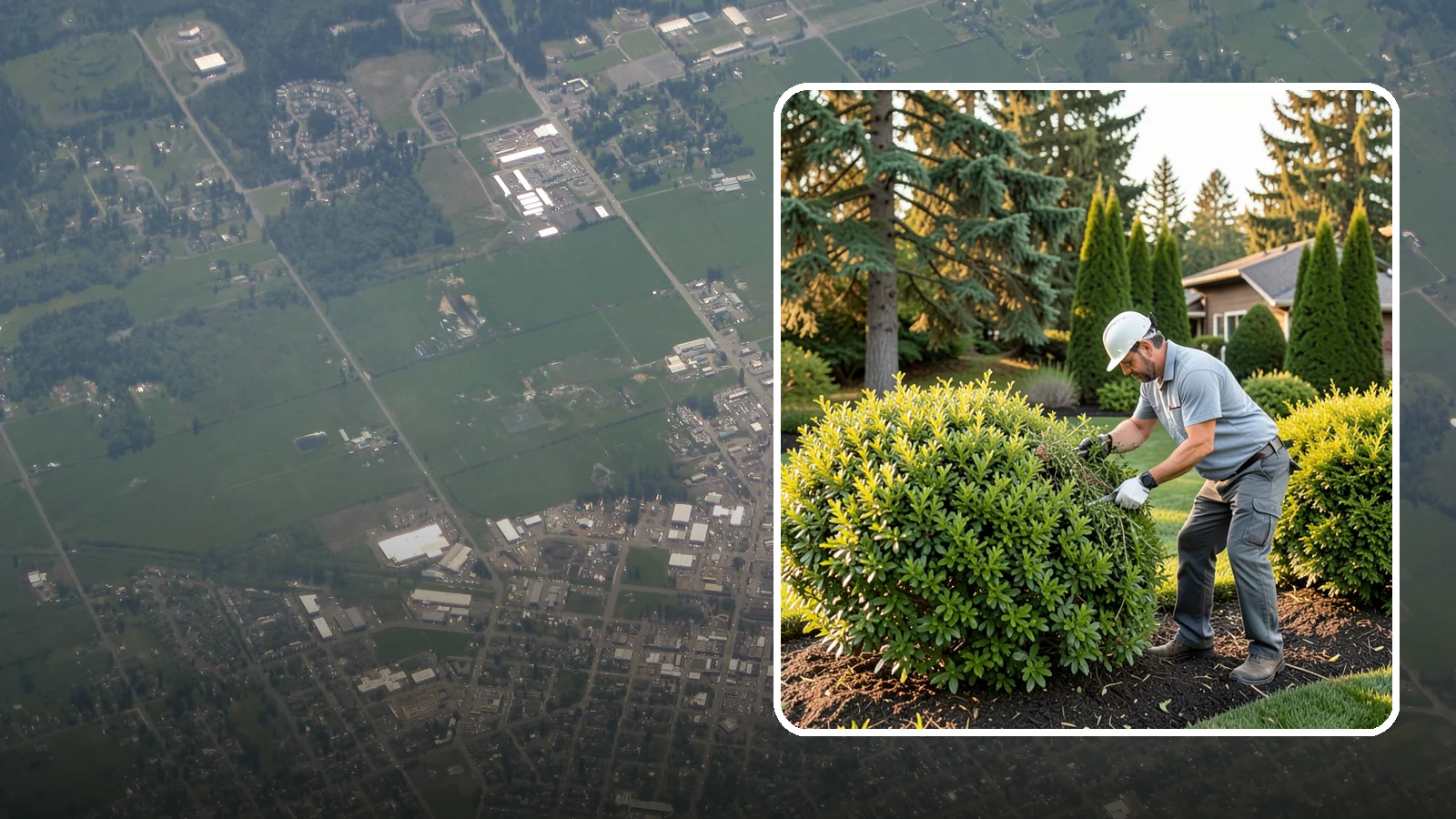 Shrub Rejuvenation Pruning in Enumclaw, King County, WA - Hard rejuvenation pruning that brings overgrown, leggy shrubs back to dense, healthy growth.