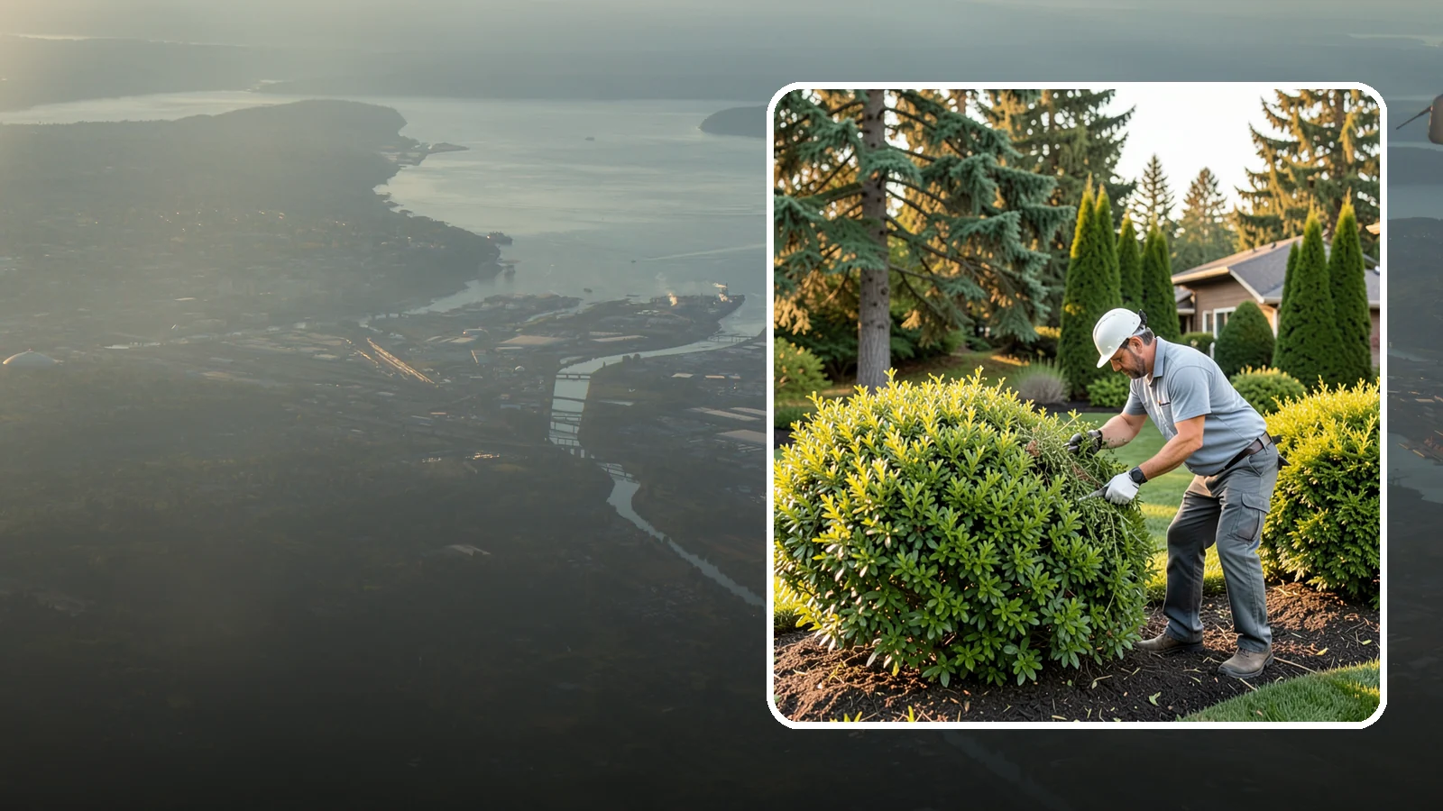 Shrub Rejuvenation Pruning in Fife, Pierce County, WA - Hard rejuvenation pruning that brings overgrown, leggy shrubs back to dense, healthy growth.
