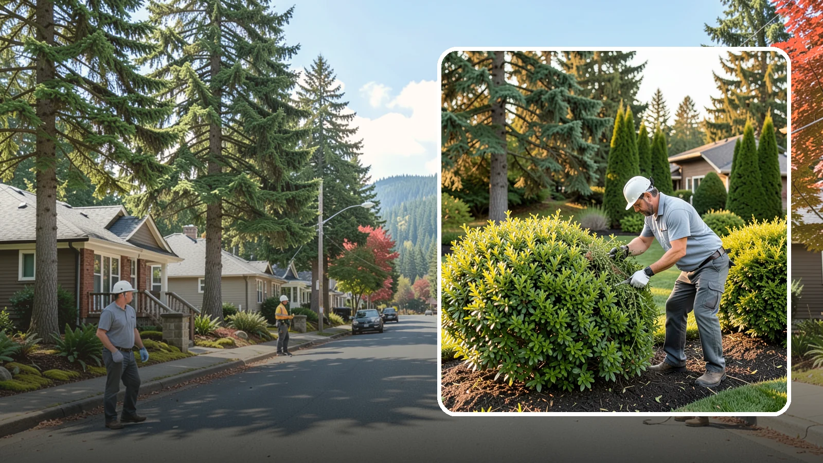 Shrub Rejuvenation Pruning in Hunts Point, King County, WA - Hard rejuvenation pruning that brings overgrown, leggy shrubs back to dense, healthy growth.