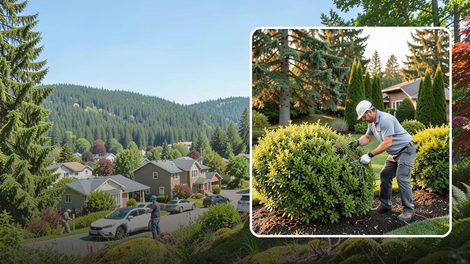 Shrub Rejuvenation Pruning in Index, Snohomish County, WA - Hard rejuvenation pruning that brings overgrown, leggy shrubs back to dense, healthy growth.
