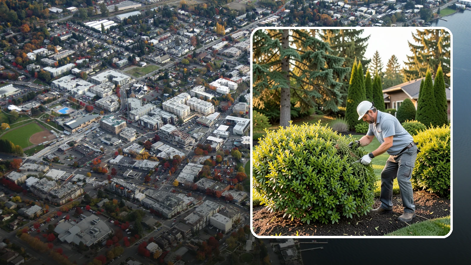 Shrub Rejuvenation Pruning in Kirkland, King County, WA - Hard rejuvenation pruning that brings overgrown, leggy shrubs back to dense, healthy growth.