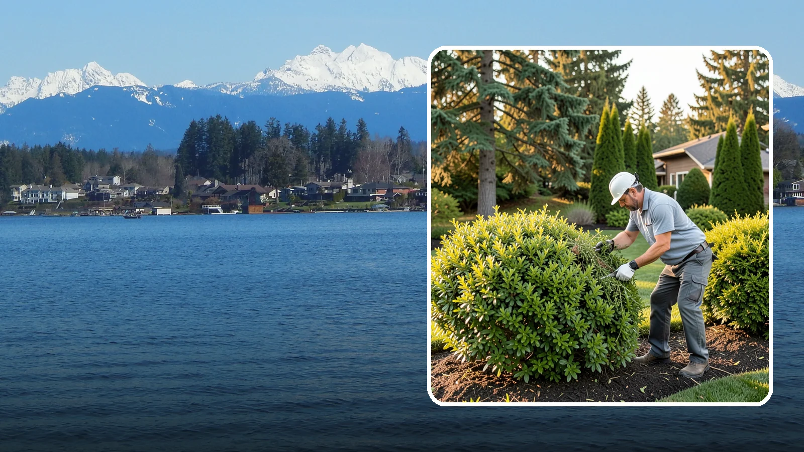 Shrub Rejuvenation Pruning in Lake Stevens, Snohomish County, WA - Hard rejuvenation pruning that brings overgrown, leggy shrubs back to dense, healthy growth.