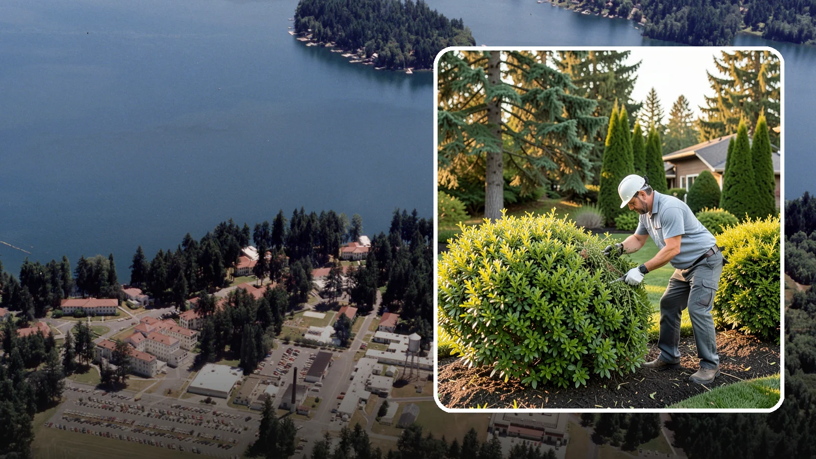 Shrub Rejuvenation Pruning in Lakewood, Pierce County, WA - Hard rejuvenation pruning that brings overgrown, leggy shrubs back to dense, healthy growth.