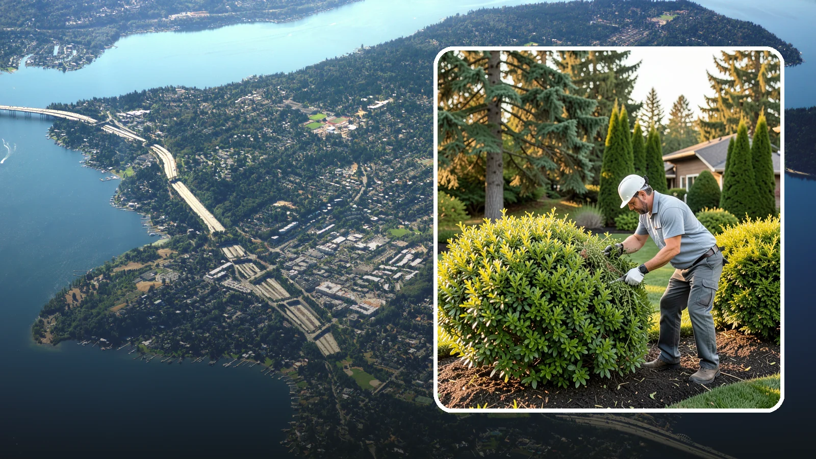 Shrub Rejuvenation Pruning in Mercer Island, King County, WA - Hard rejuvenation pruning that brings overgrown, leggy shrubs back to dense, healthy growth.