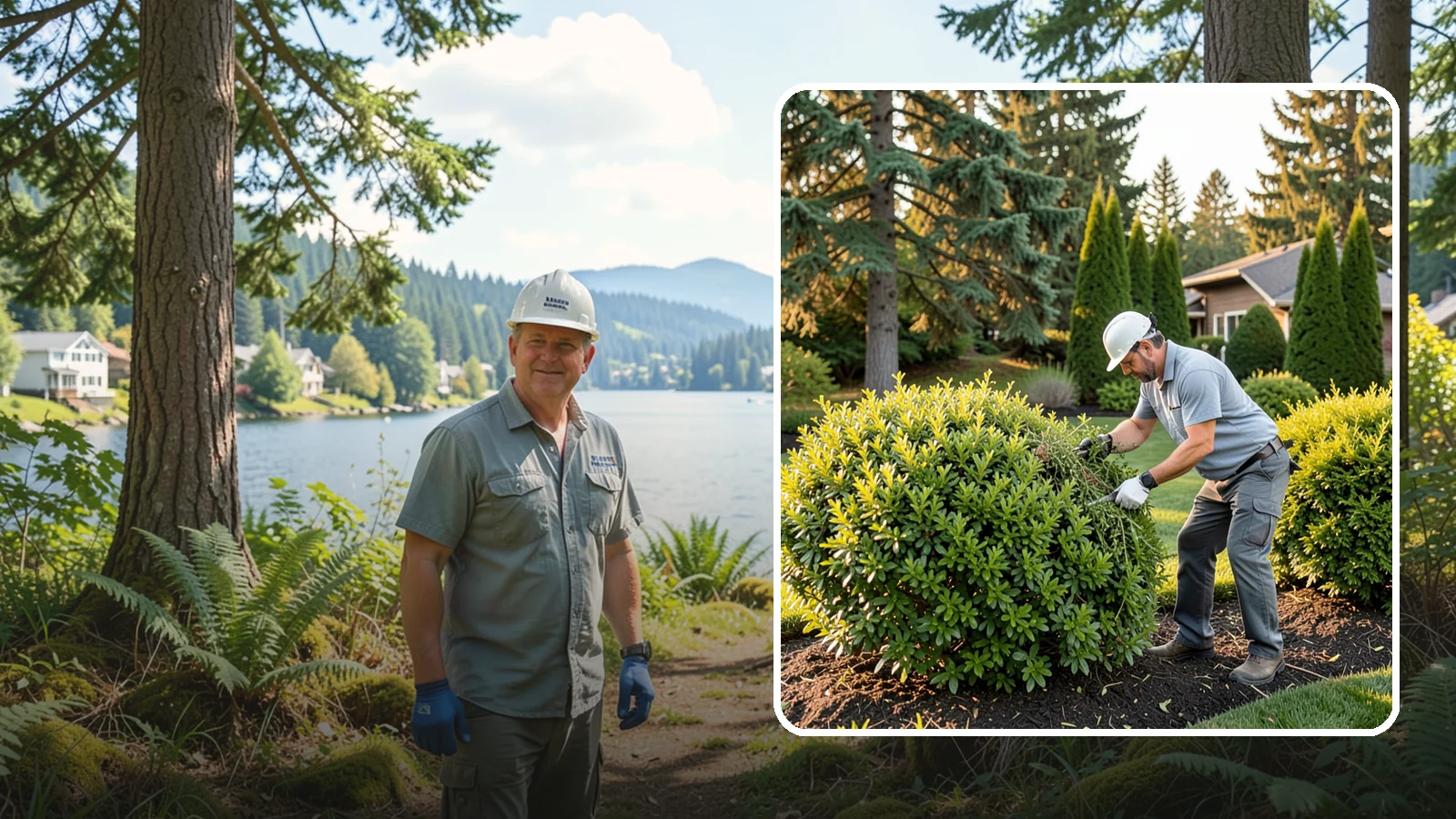 Shrub Rejuvenation Pruning in Milton, King County, WA - Hard rejuvenation pruning that brings overgrown, leggy shrubs back to dense, healthy growth.