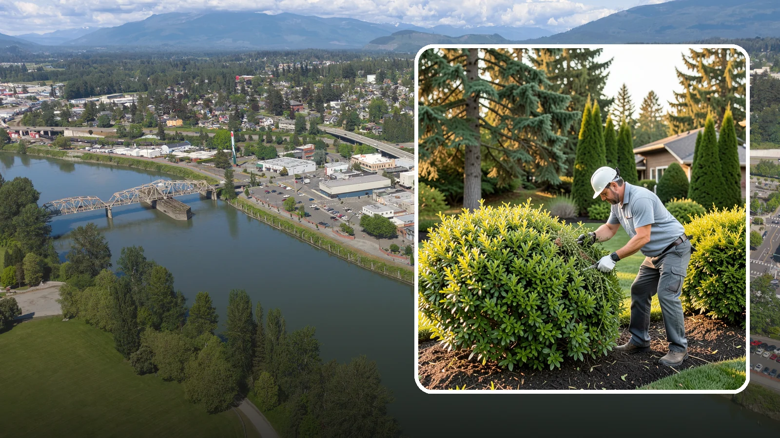 Shrub Rejuvenation Pruning in Mount Vernon, Skagit County, WA - Hard rejuvenation pruning that brings overgrown, leggy shrubs back to dense, healthy growth.
