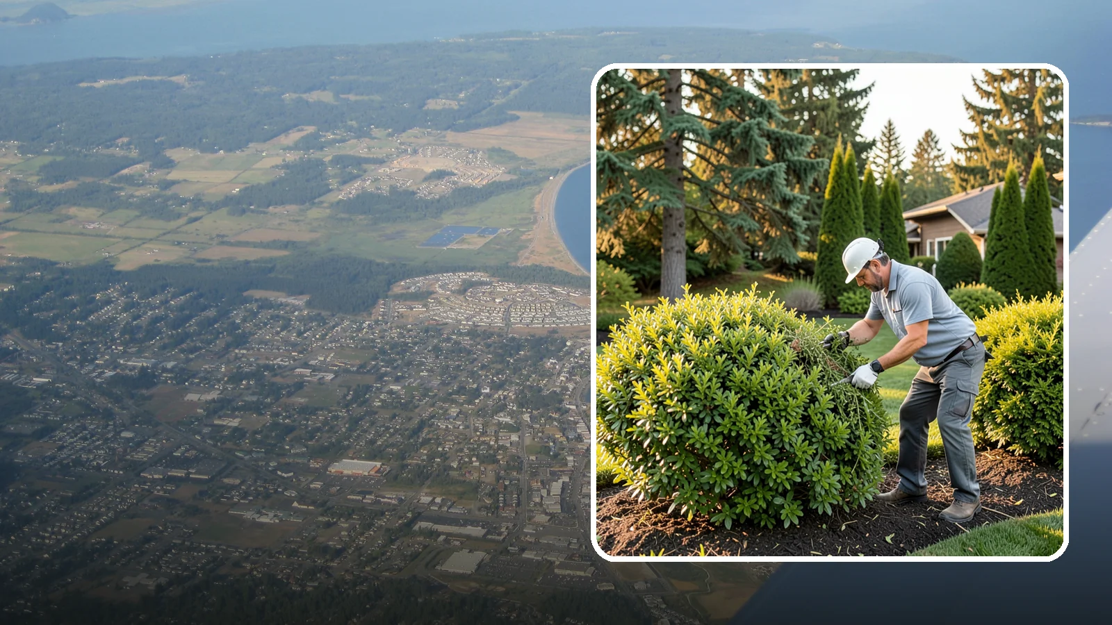 Shrub Rejuvenation Pruning in Oak Harbor, Island County, WA - Hard rejuvenation pruning that brings overgrown, leggy shrubs back to dense, healthy growth.