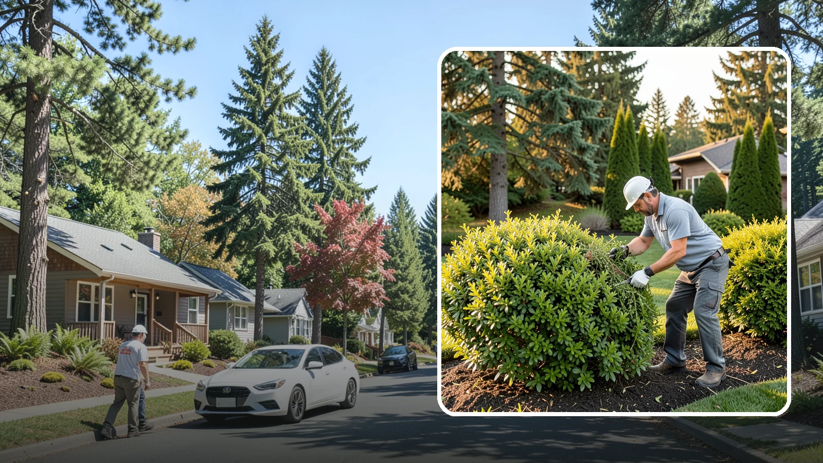 Shrub Rejuvenation Pruning in Orting, Pierce County, WA - Hard rejuvenation pruning that brings overgrown, leggy shrubs back to dense, healthy growth.