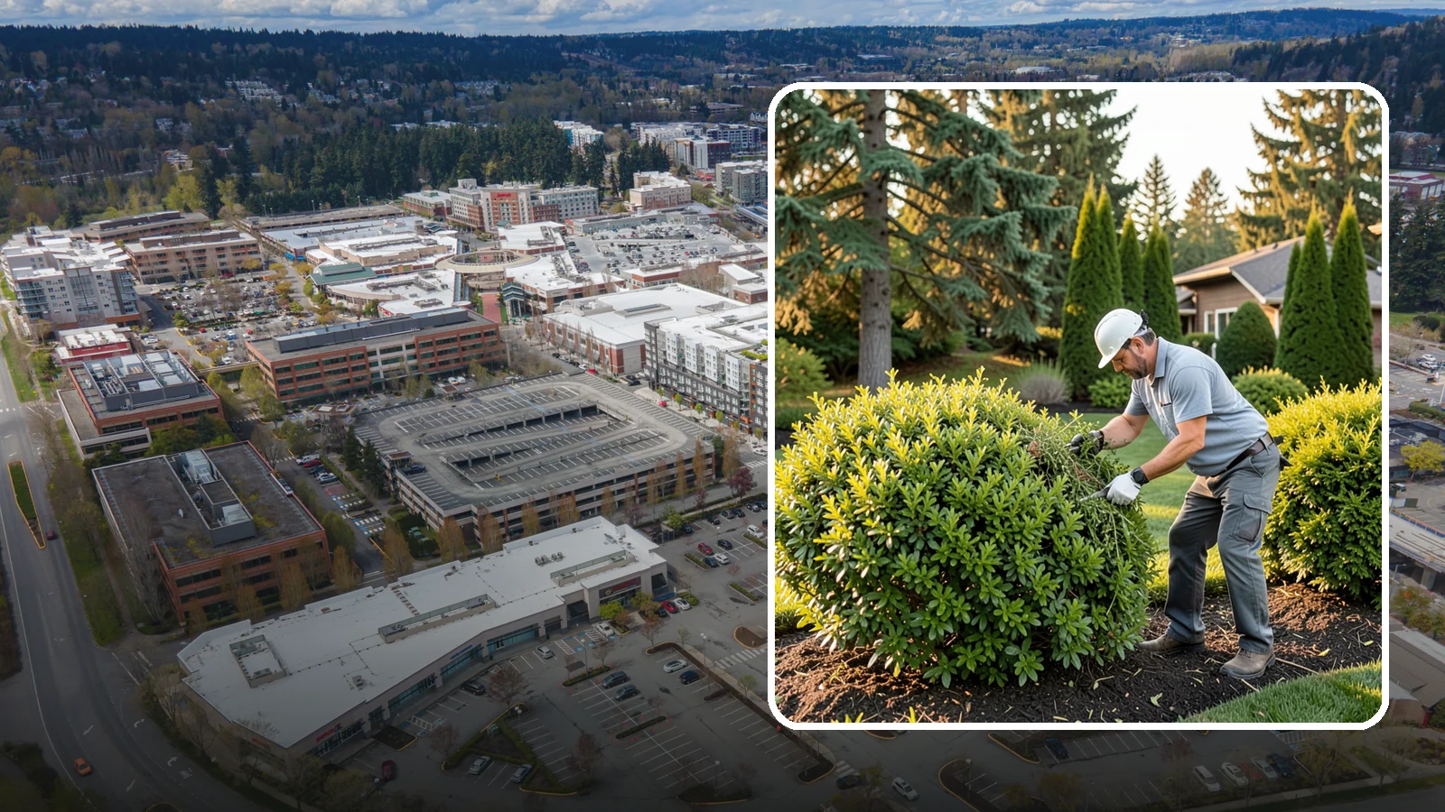Shrub Rejuvenation Pruning in Redmond, King County, WA - Hard rejuvenation pruning that brings overgrown, leggy shrubs back to dense, healthy growth.