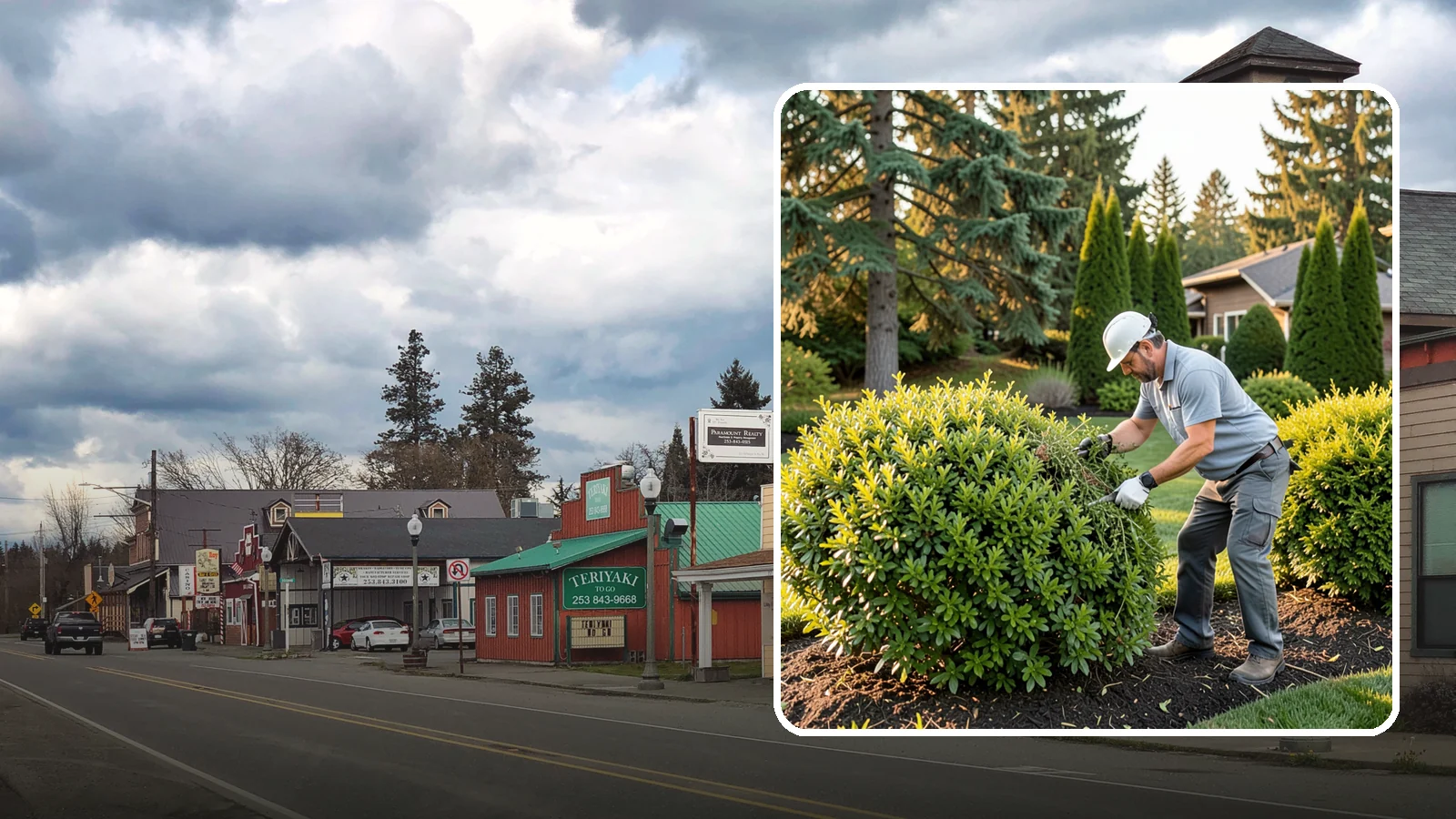 Shrub Rejuvenation Pruning in Roy, Pierce County, WA - Hard rejuvenation pruning that brings overgrown, leggy shrubs back to dense, healthy growth.