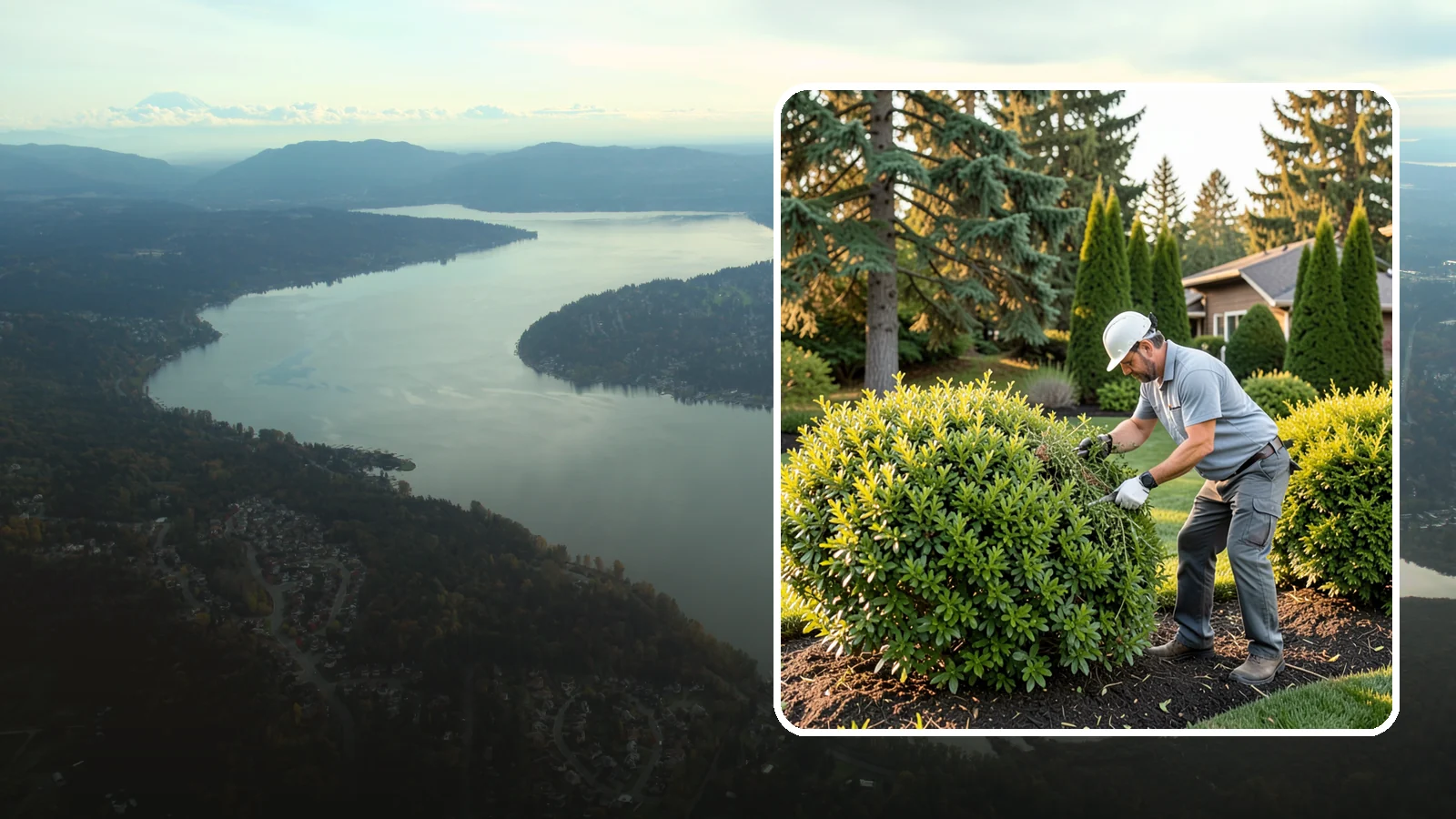 Shrub Rejuvenation Pruning in Sammamish, King County, WA - Hard rejuvenation pruning that brings overgrown, leggy shrubs back to dense, healthy growth.