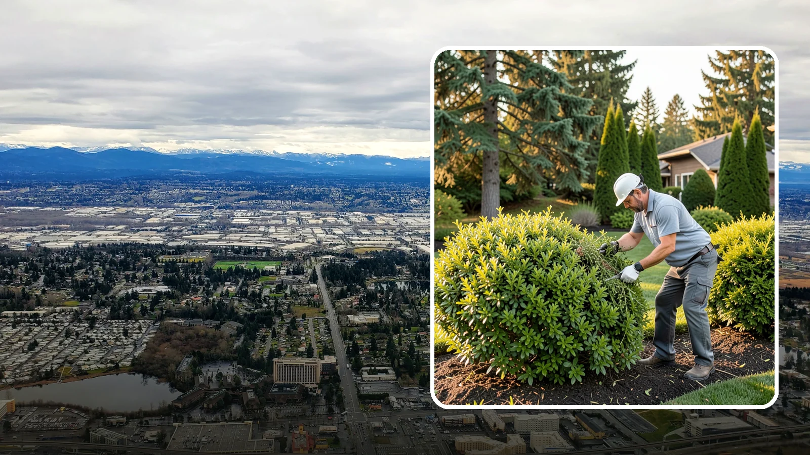 Shrub Rejuvenation Pruning in SeaTac, King County, WA - Hard rejuvenation pruning that brings overgrown, leggy shrubs back to dense, healthy growth.