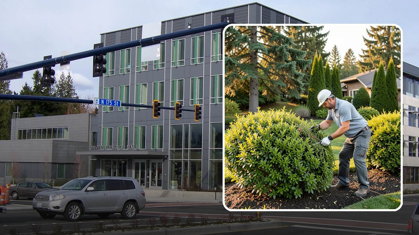 Shrub Rejuvenation Pruning in Shoreline, King County, WA - Hard rejuvenation pruning that brings overgrown, leggy shrubs back to dense, healthy growth.
