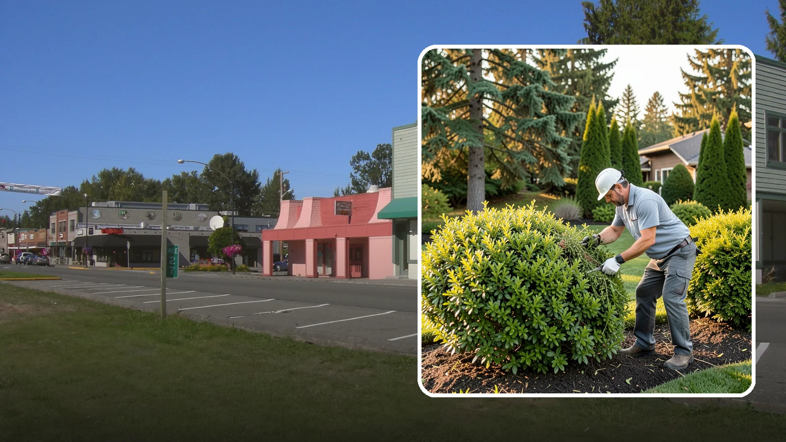 Shrub Rejuvenation Pruning in Snoqualmie, King County, WA - Hard rejuvenation pruning that brings overgrown, leggy shrubs back to dense, healthy growth.