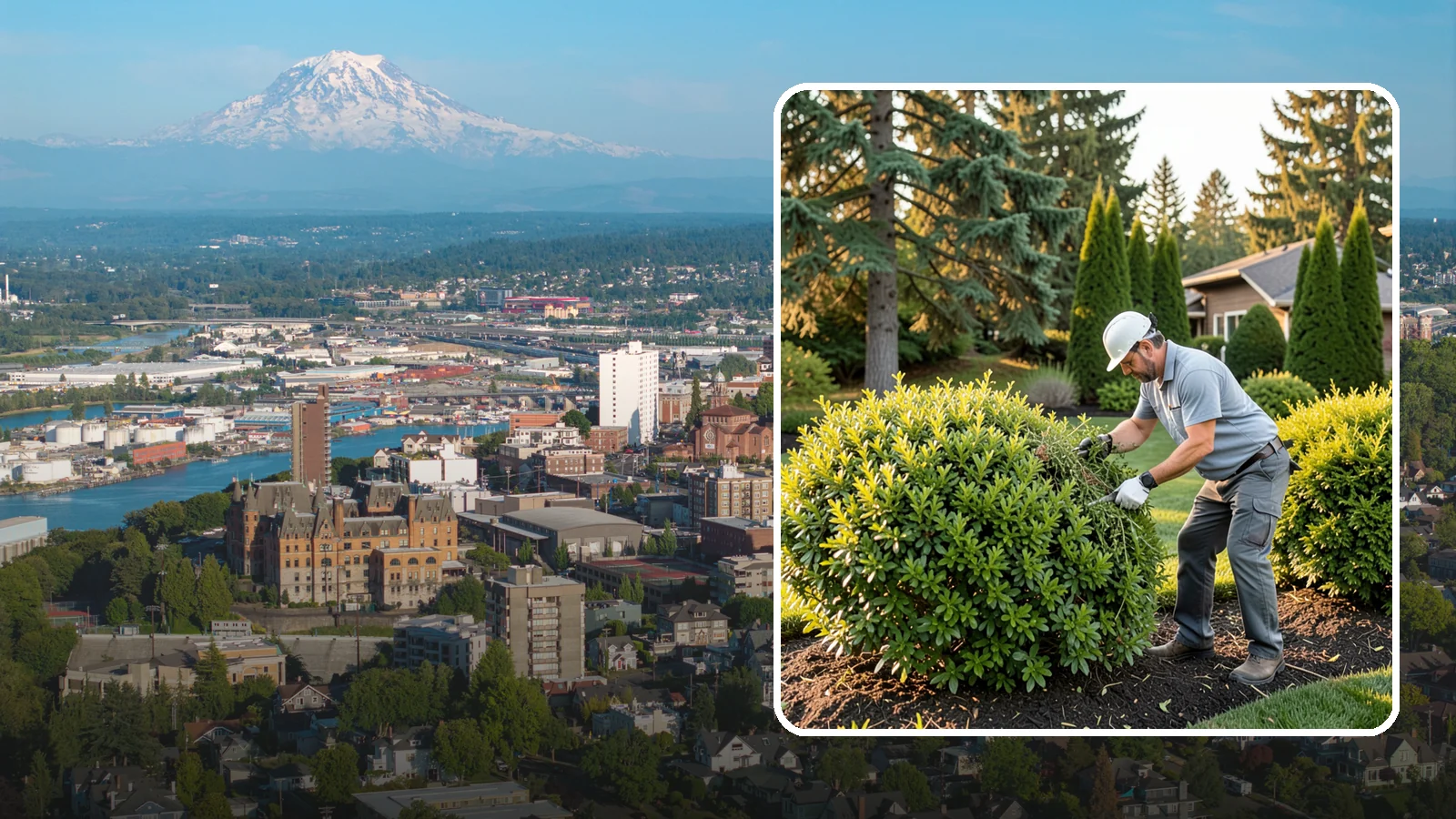 Shrub Rejuvenation Pruning in Tacoma, Pierce County, WA - Hard rejuvenation pruning that brings overgrown, leggy shrubs back to dense, healthy growth.