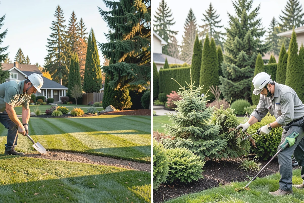 Shrub Transplanting in Bonney Lake, Pierce County, WA - Assess the shrub and mark a proper root-ball size
