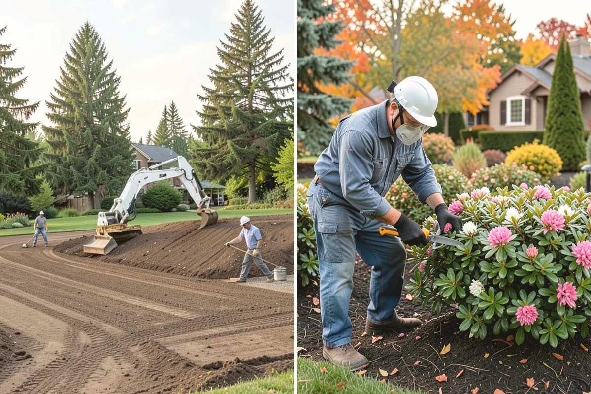 Shrub Transplanting in Burien, King County, WA - Assess the shrub and mark a proper root-ball size