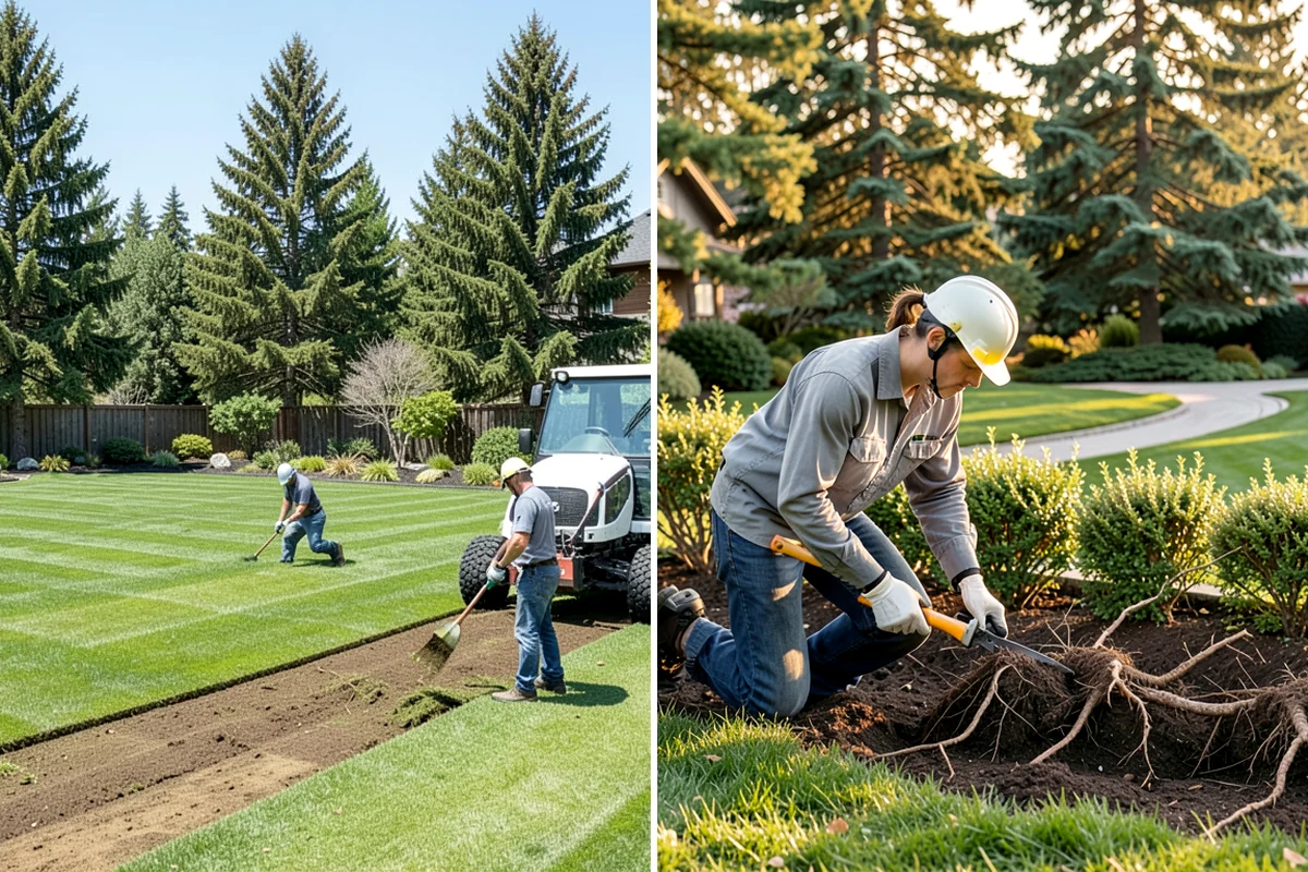 Shrub Transplanting in Normandy Park, King County, WA - Assess the shrub and mark a proper root-ball size