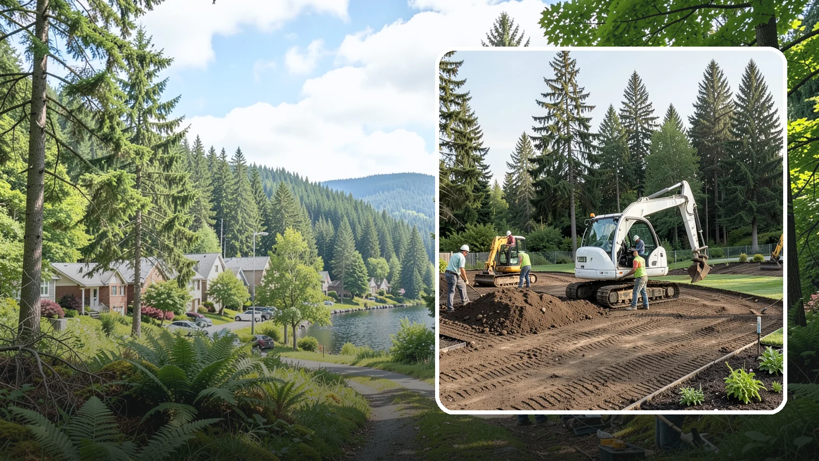 Site Preparation in Lake Forest Park, King County, WA - Full site prep - clearing, grading, and base work - that readies your property for construction or landscaping.