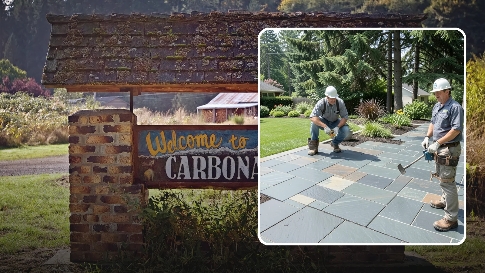 Slate Paver Installation in Carbonado, Pierce County, WA - Fine-grained slate pavers in deep charcoal and multicolor tones, offering a sleek, textured surface for refined Northwest patios.
