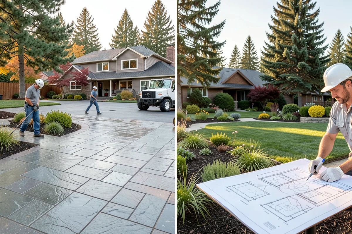 Slate Paver Installation in Concrete, Skagit County, WA - Select dense slate and confirm drainage grade