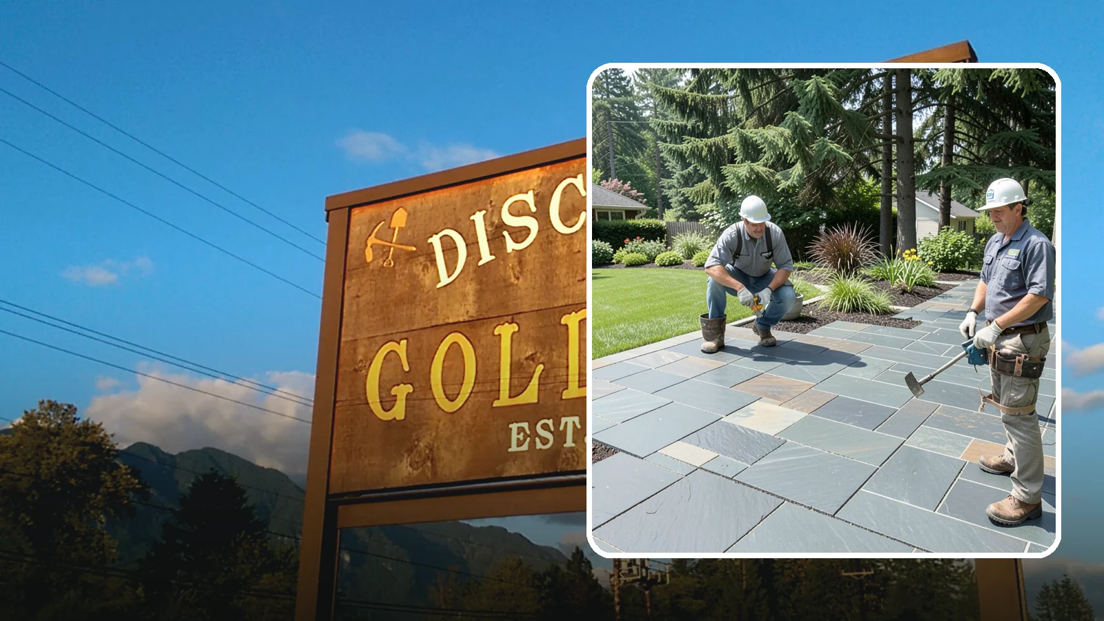 Slate Paver Installation in Gold Bar, Snohomish County, WA - Fine-grained slate pavers in deep charcoal and multicolor tones, offering a sleek, textured surface for refined Northwest patios.