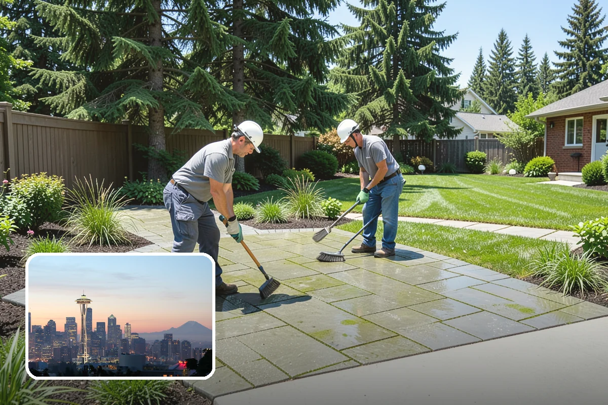 Slate Paver Installation in Seattle, King County, WA - Rich charcoal and multicolor tones with natural texture