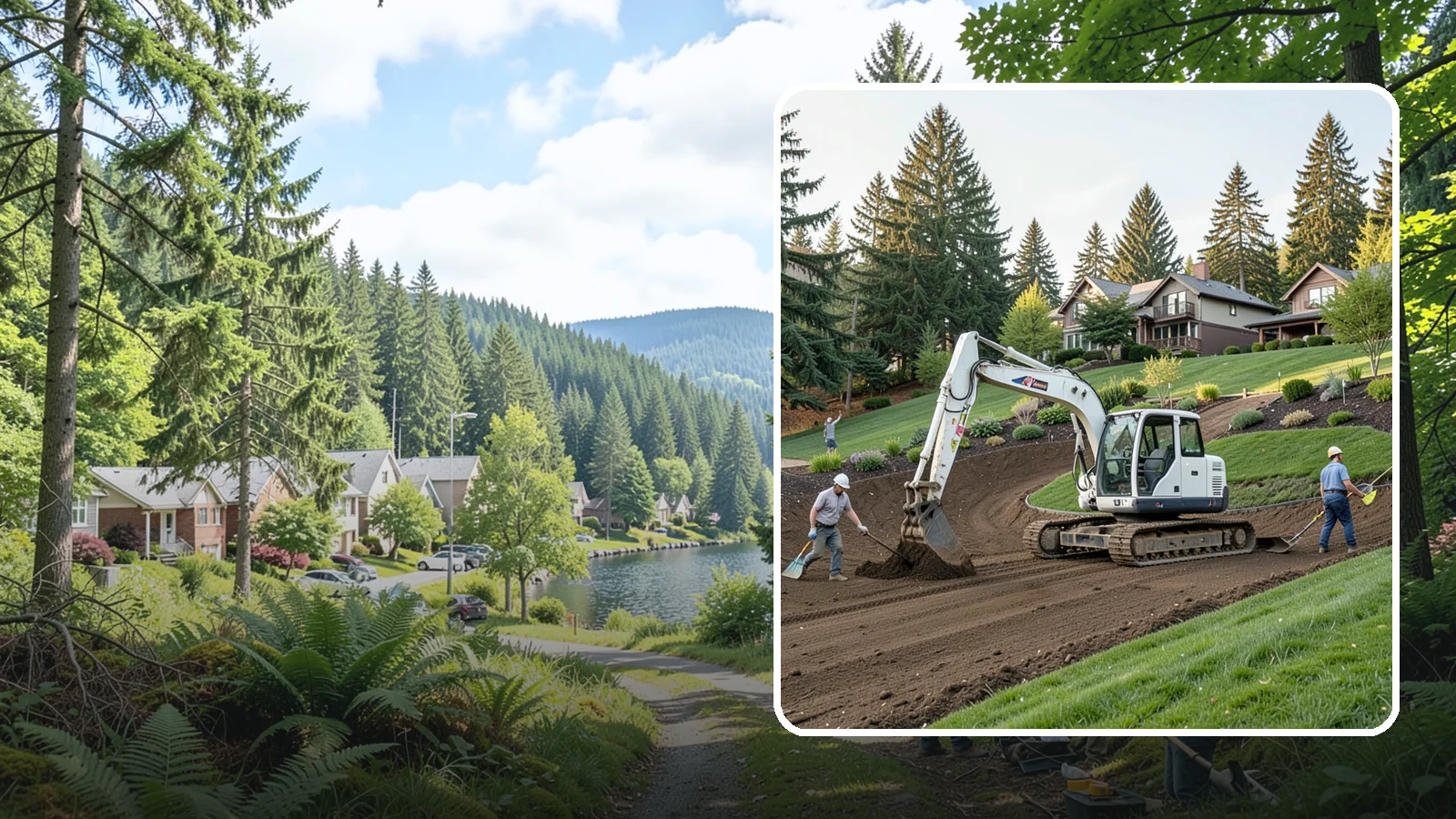 Slope Stabilization in Lake Forest Park, King County, WA - Engineered slope stabilization that secures hillsides against sliding, erosion, and failure.