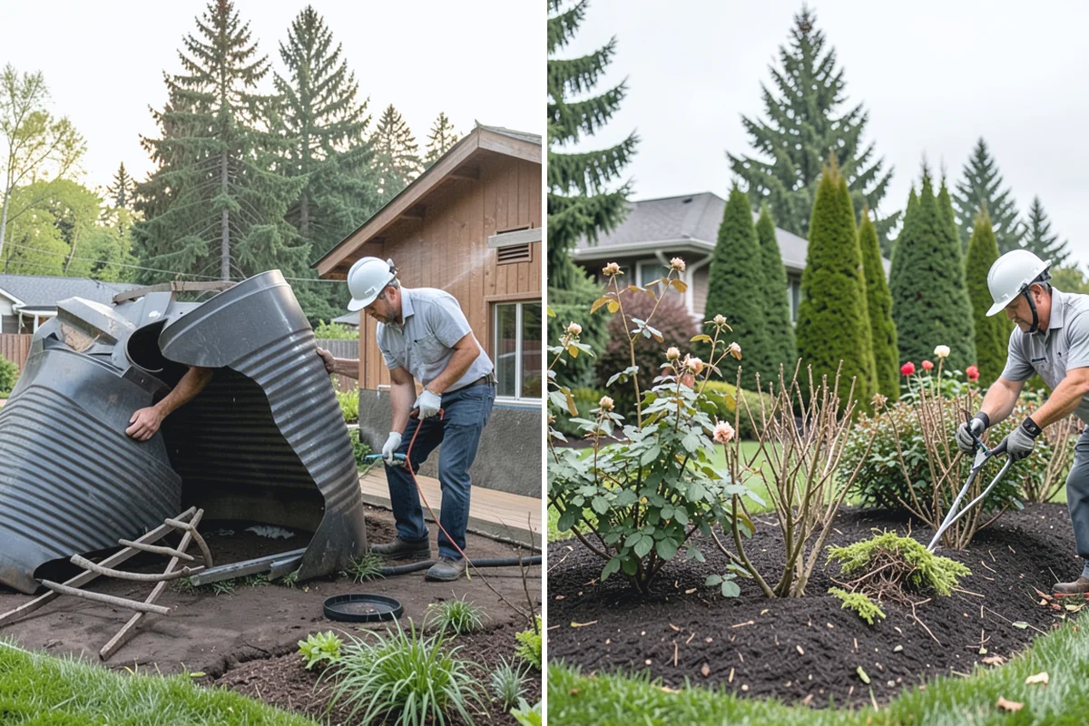 Small Tree Removal in Sumner, Pierce County, WA - Assess the tree, lean, and surrounding hazards