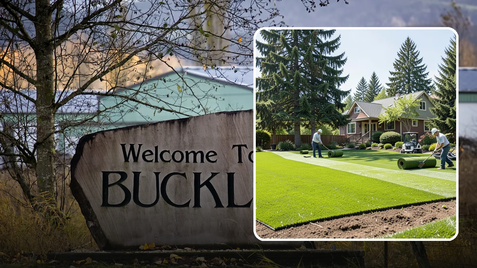 Sod Installation in Buckley, Pierce County, WA - Instant, established lawn installed with fresh sod for a green, usable yard in a single day.