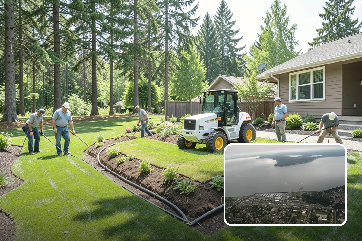 Sod Installation in Des Moines, King County, WA - Usable green lawn the same day it is installed