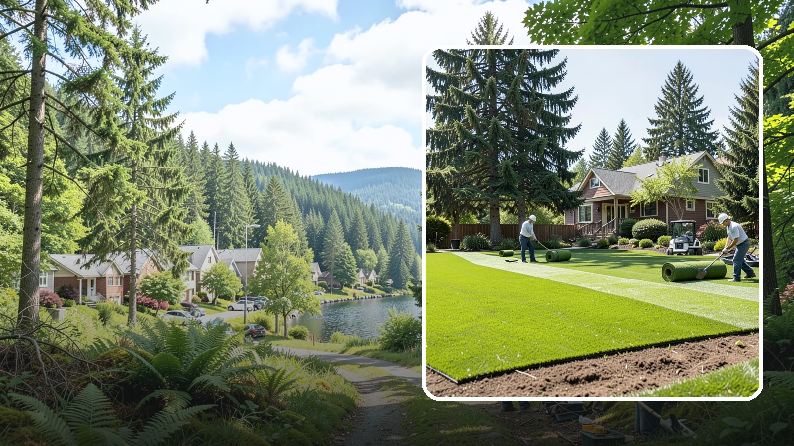 Sod Installation in Lake Forest Park, King County, WA - Instant, established lawn installed with fresh sod for a green, usable yard in a single day.