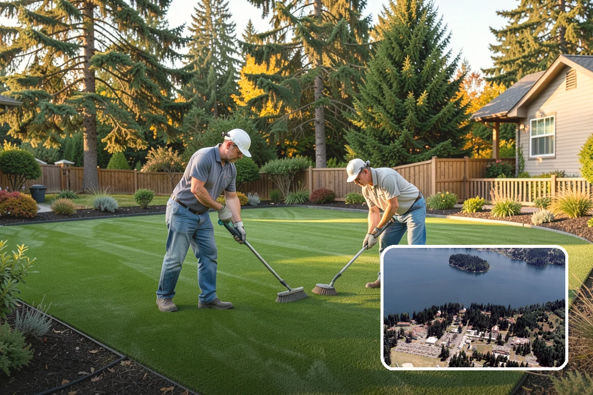 Sod Installation in Lakewood, Pierce County, WA - Usable green lawn the same day it is installed